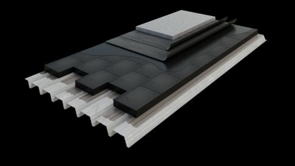 3D Build-up metal deck with gravel