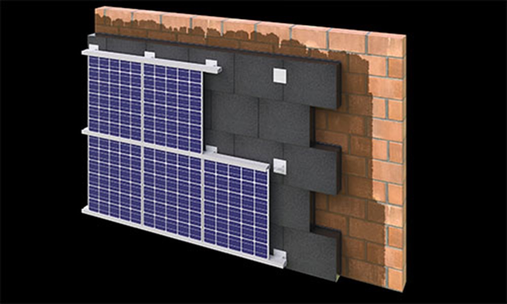 3D build-up Solar facade with PV system