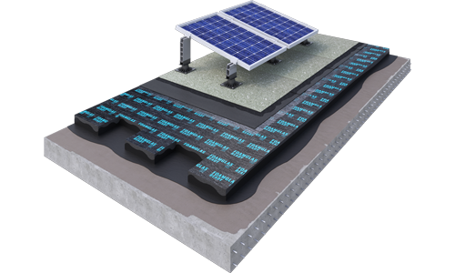 3D Build-up solar roof on concrete