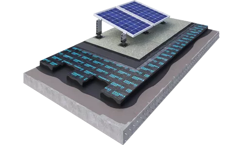 3D Build-up solar roof on concrete