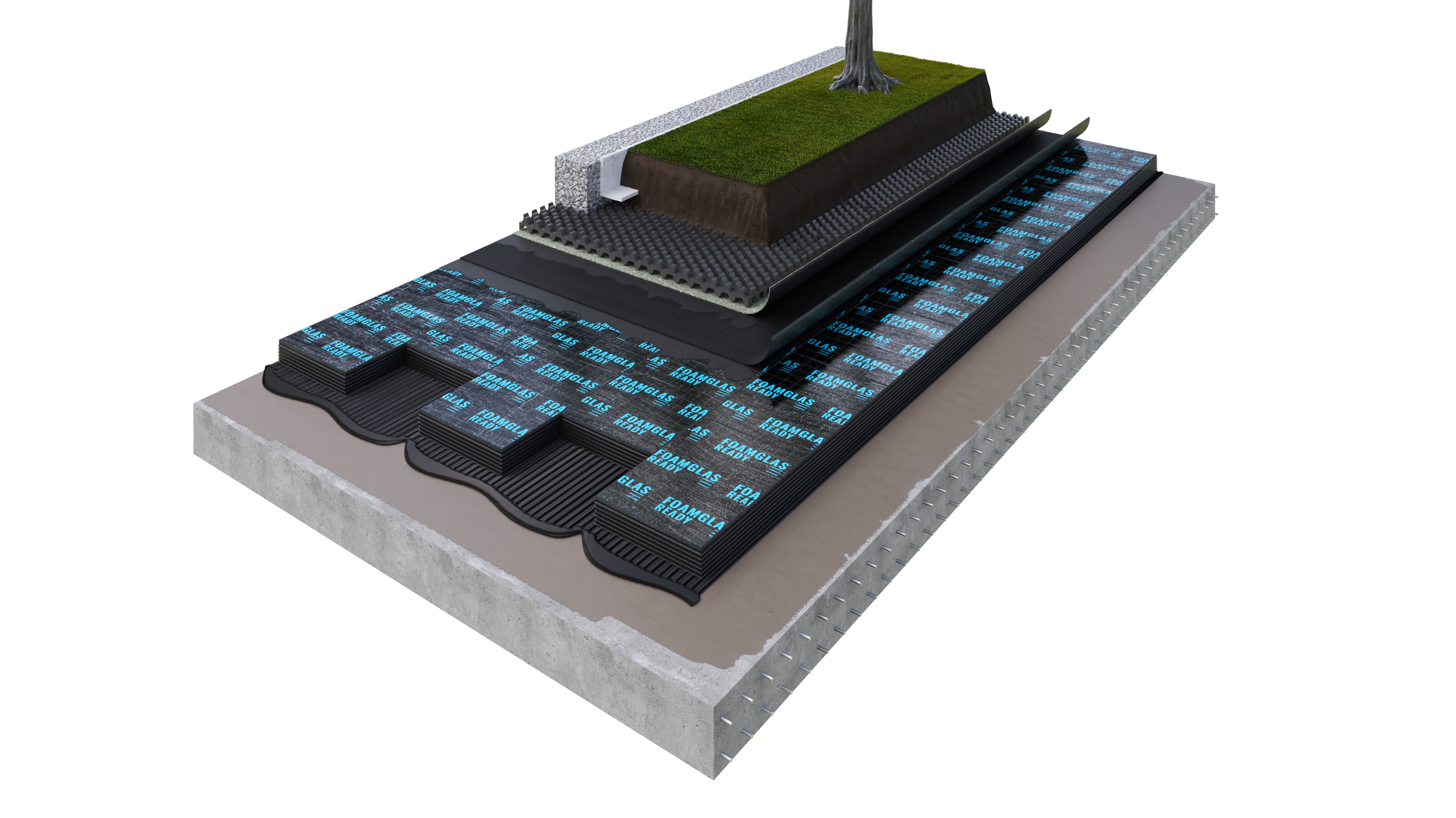 Green roof on concrete