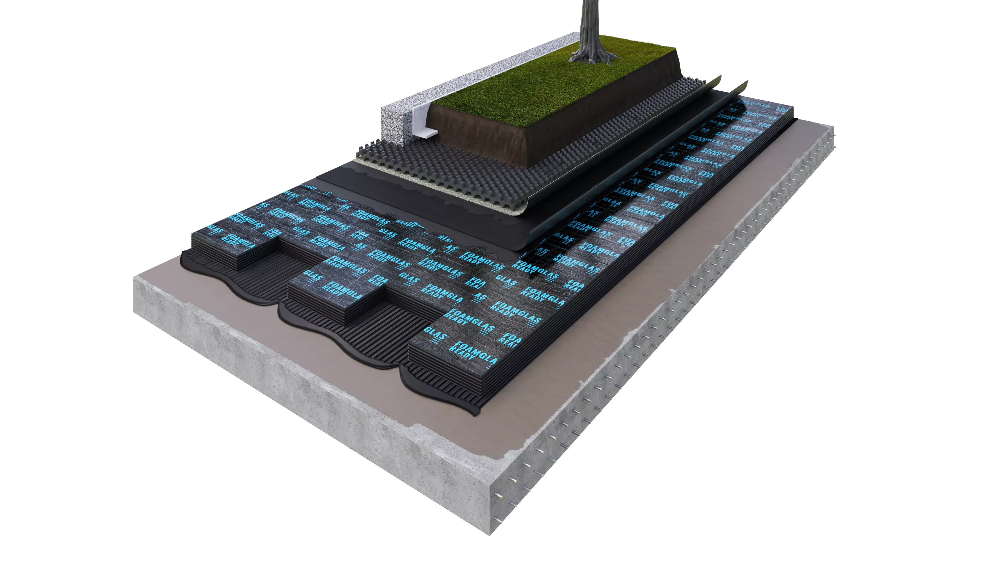 Green roof on concrete