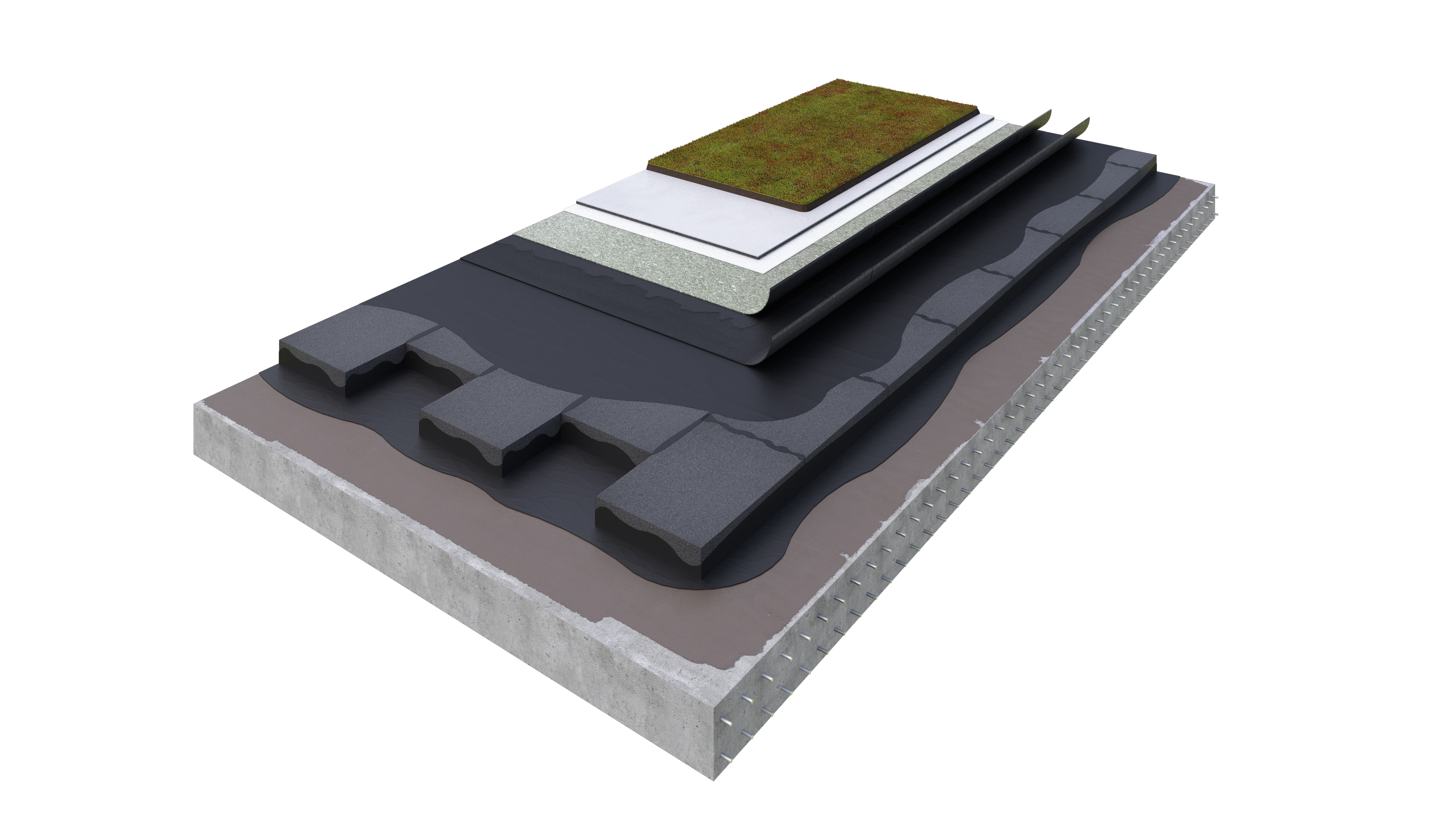 Green roof on concrete