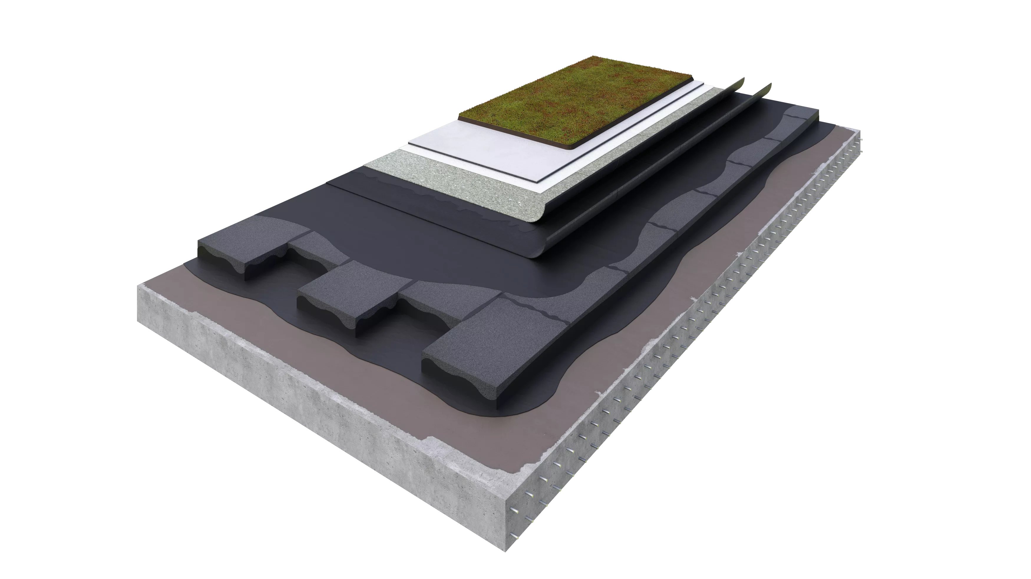 Green roof on concrete