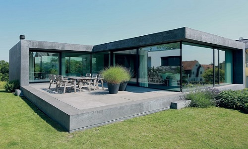 Exposed concrete house