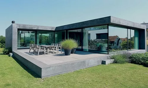 Exposed concrete house