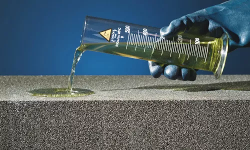 chemicals on foamglas