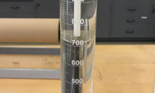 foamglas immersed iin beaker