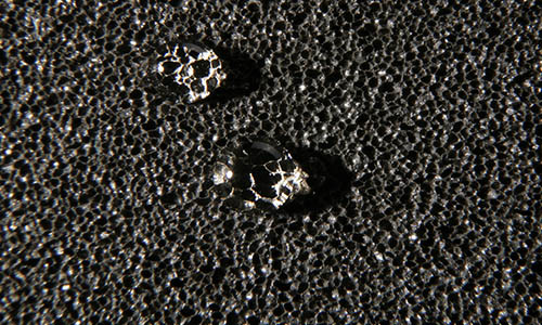 water drop on foamglas