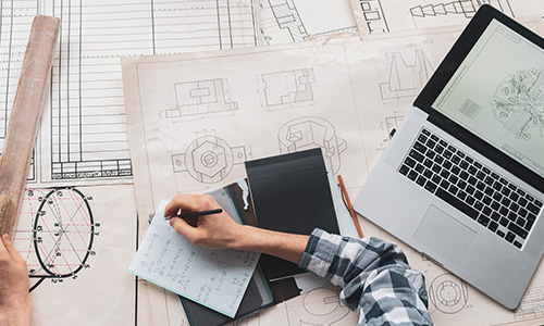 Person doing calculation