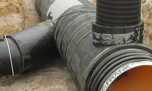Underground piping with foamglas insulation