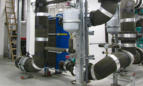 Foamglas on chilled water pipes