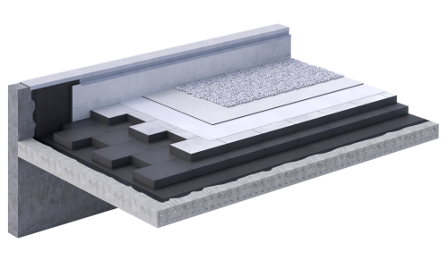 technical roof below insulation foamglas