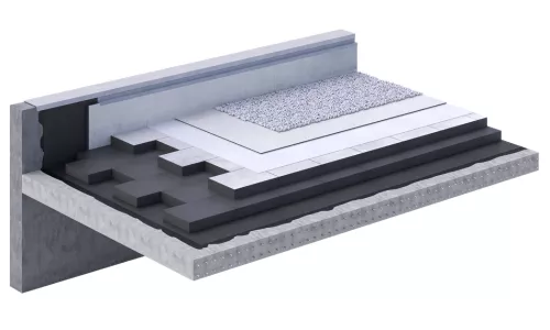 technical roof below insulation foamglas