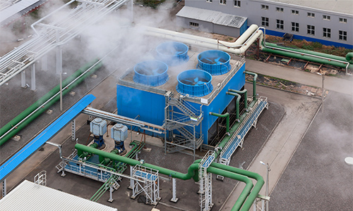 cooling tower with moisture
