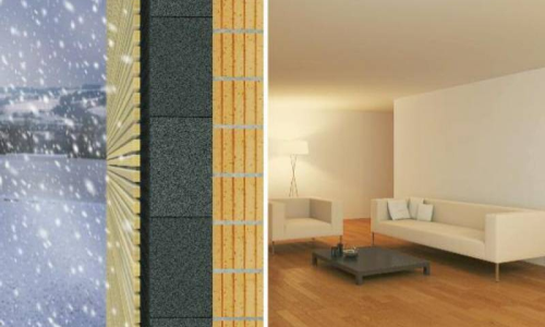 Facade insulation in snowy weather