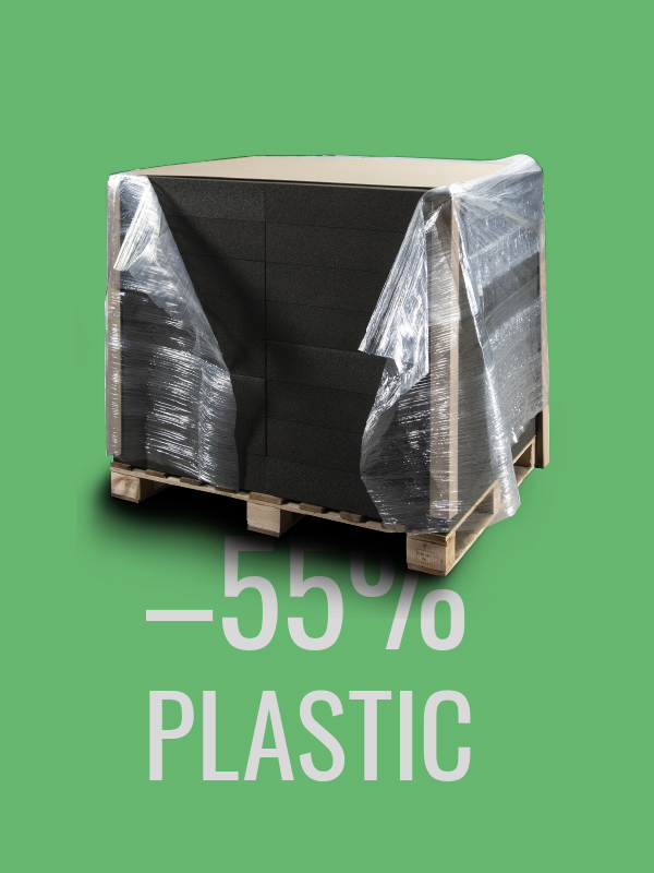 Image 55% less plastic heropackage