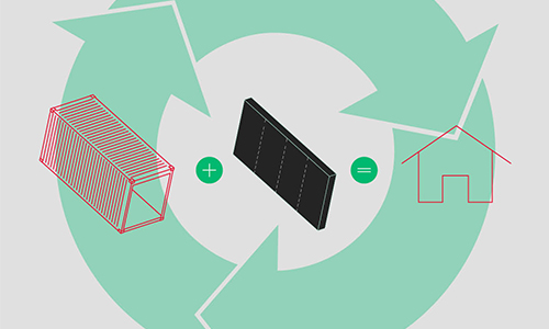 The cHOMgenius reuses discarded shipping containers