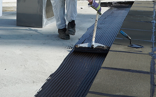 Foamglas tank base glue and blocks