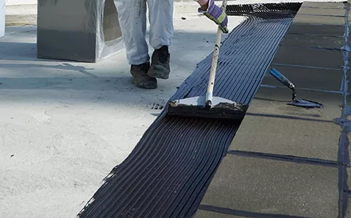 Foamglas tank base glue and blocks