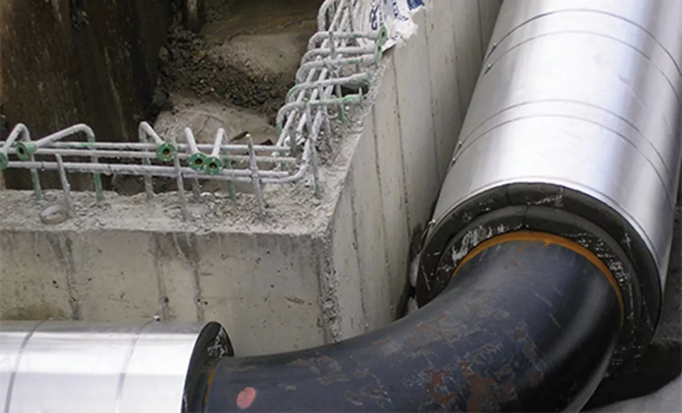 Steam and hot water underground process piping and equipment