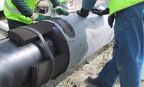 Underground gas pipe with Pittcote system