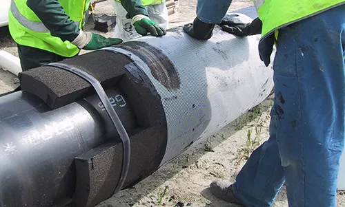 Underground gas pipe with Pittcote system