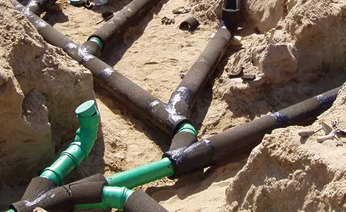 Underground sewage pipes