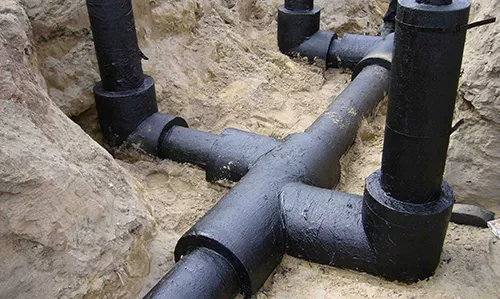 Underground sewage pipes