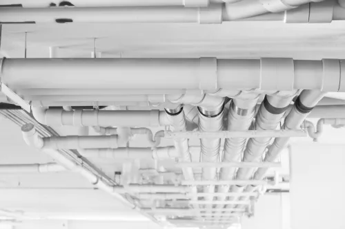 HVAC insulated chilled water pipes