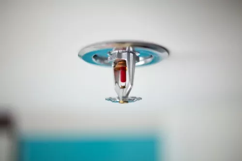 Fire sprinkler on ceiling