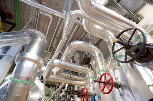 Industrial Steel return pipelines with valves