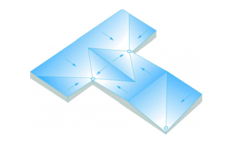 Tapered illustration - arrows - blue