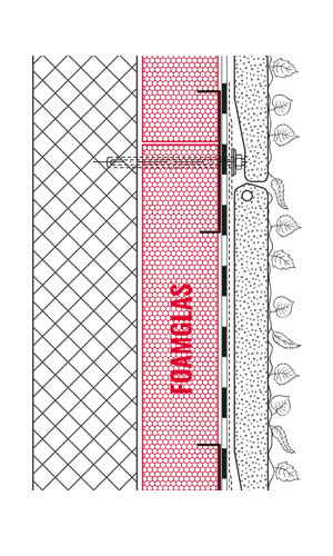 Green facade with plants routed in the facade