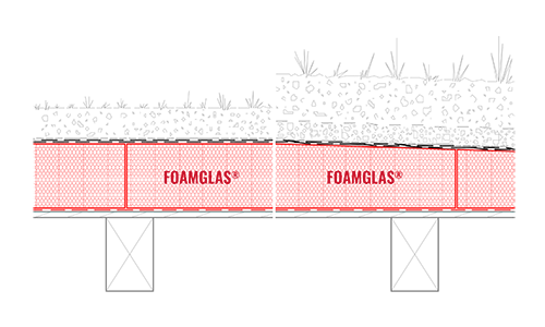 2D Build-up green roof insulation on timber frame