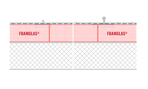 2D Build-up Roof insulation on concrete with metal seam