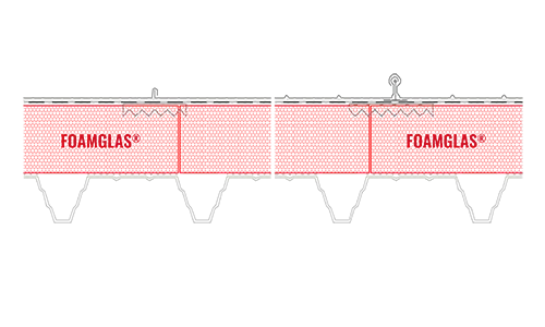 2D Build-up Roof insulation on metal deck with metal seam
