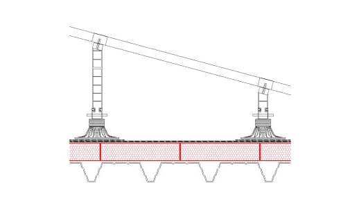 2D Build-up solar roof on clean metal 