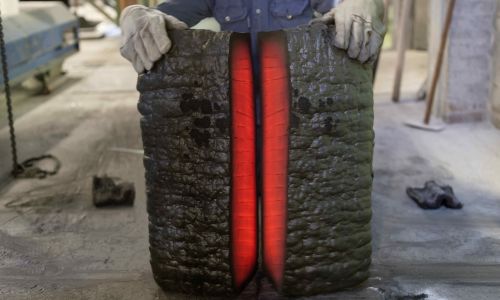 Foamglas product cut in two