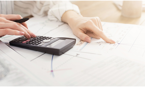calculator with hand