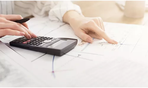 calculator with hand